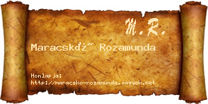 Maracskó Rozamunda névjegykártya